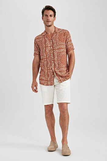 DeFacto Modern Fit Apache Collar Short Sleeve Shirt A1914ax23sm