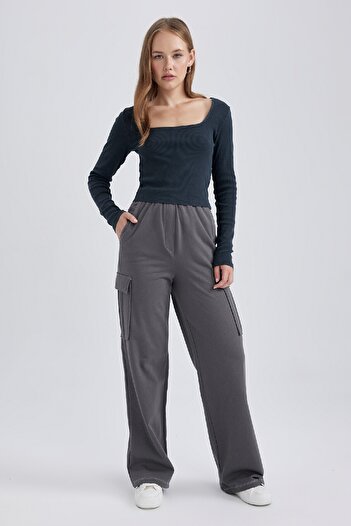 DeFacto Μπλουζάκι Coool Fitted μακρυμάνικο Washed Faded Effect B2564ax23au
