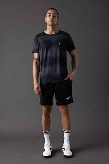 DeFacto Fit Slim Fit Tight Fit Crew Neck Sports Short Sleeve Black T-Shirt Z5579Az24Sp