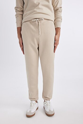 DeFacto Jogger Sweatpants Standard Fit Basic Straight Waist Lace up Elastic Leg Pocket A6468Ax24Sp