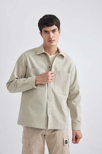 DeFacto Relax Fit Polo Yaka Gömlek Ceket B4523AX24SP