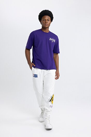 DeFacto Los Angeles Lakers Nba Oversize T-Shirt - Crew Neck, Short Sleeve, Wide Fit B7480Ax24Sp