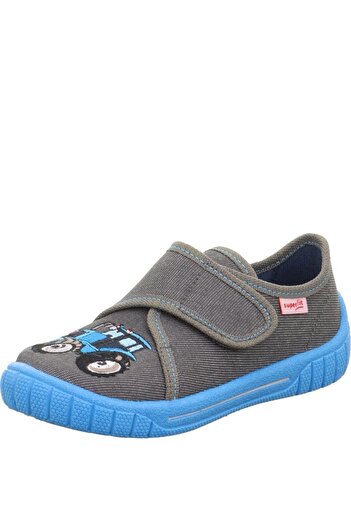 Superfit Bill Tractor Boys Nursery Kindergarten Home Shoes - Gray/Light Blue