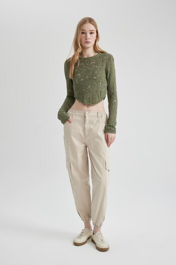DeFacto Coool Jogger Pants with Gabardine Fabric - Regular Waist, Cargo Pockets B0454Ax24Sp