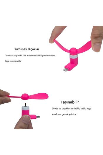 Generic Sokelinn Six Tip C Telefon Fanı - Mini USB C Soğutma El Fanları Taşınabilir Yaz Soğutucu