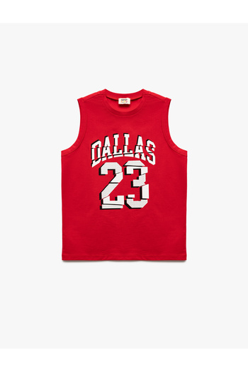 Koton Printed Crew Neck Sleeveless Cotton Undershirt