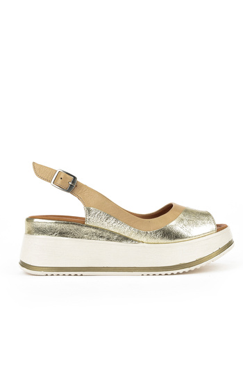 Ziya Beige Women's Heel Sandals - Genuine Leather Padding 151992 Z50020