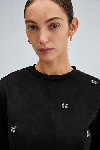 Touché Privé STONE EMBROIDERED SUEDE TUNIC