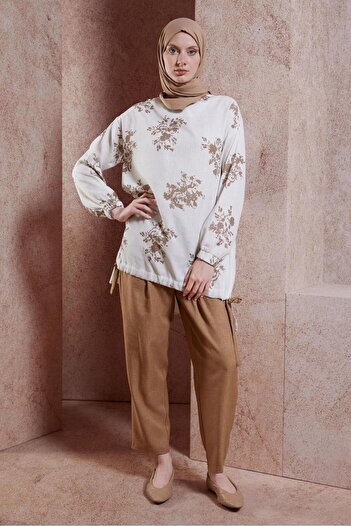 Alvina 44538ModelLinen Effect Trousers Set