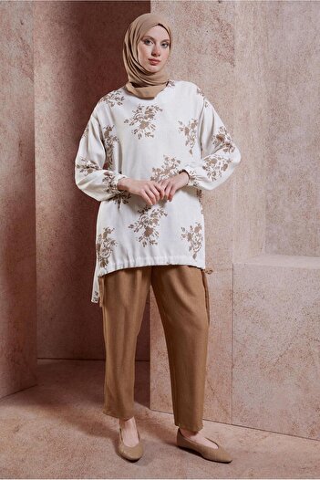 Alvina 44538ModelLinen Effect Trousers Set