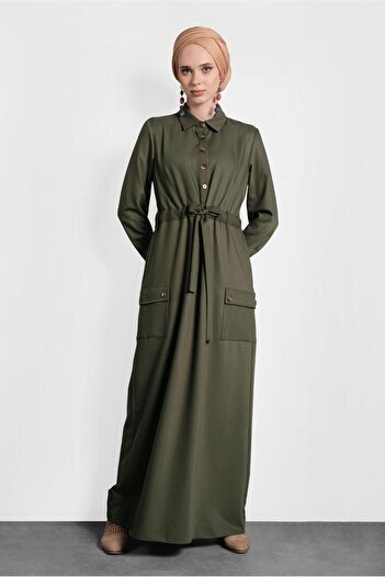 Alvina Buttoned Waist Tie Dress 40194