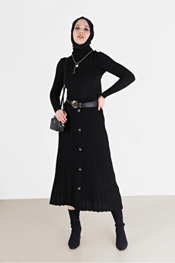Alvina PLEATED BUTTON DETAILED KNITWEAR SKIRT 60207