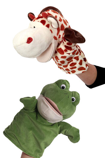 Toyaş 8Pcs Educational and Fun Plush Puppet Kit Mouth Moving Hand Puppet