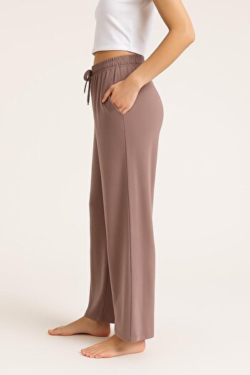 Artış Women's Long High Waist Straight Leg Stretchy Viscose Pants