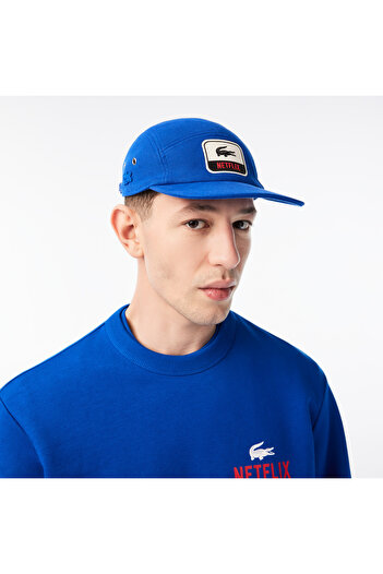 Lacoste X Netflix Erkek Baskılı Mavi Şapka