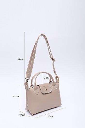 SHAKA Mink Shk135 Faux Leather, Single Compartment, Double Strap Hand, Arm and Cross Shoulder Bag