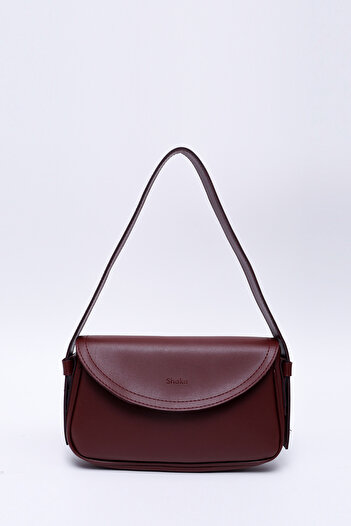 SHAKA Claret Red Shk150 Faux Leather Lined Snap Fastener Adjustable Strap Hand, Arm and Shoulder Bag