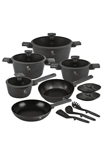 Berlinger 15-piece titanium surface dinnerware set Anthracite Collection