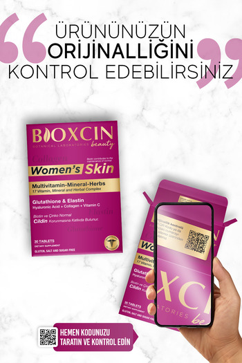 Bioxcin Women's Skin 30 Tbl - Glutatyon, Elastin, Biotin, Çinko, Kolajen, Hya Asit, Magnezyum, Cilt Vitamini