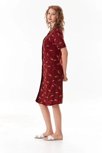 CALİA Women's Buttoned Viscose Fabric Nightgown Dress (with Sleeping Headband Gift)