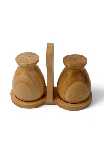 Balsa Grup Balsa MRK model bambu standlı 3 parça tuzluk biberlik seti