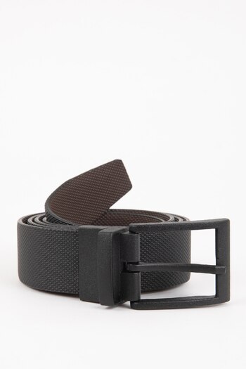 DeFacto Men's Rectangular Buckle Faux Leather Double Sided Casual Belt C5164Axns