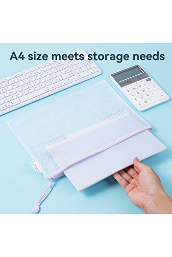 Deli A5 EF280 Zip Bag - Mesh Reinforced PVC, High Transparency