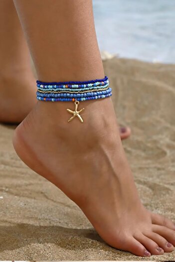 New Obsessions Colorful Beads Elastic Anklet Set