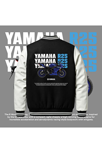 Edizen Yamaha R25 Premium Bomber College Jacket Unisex Oversize 100% βαμβάκι