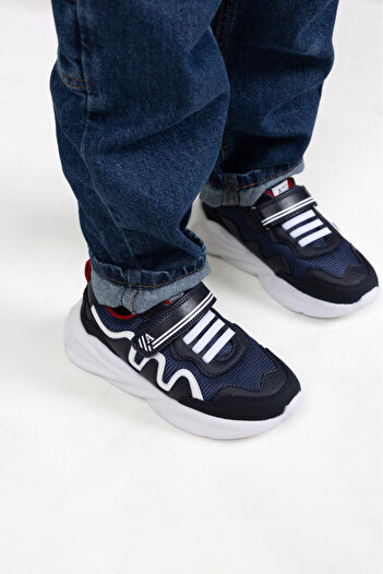 kids A more London Air Mesh Detailed Ultra Light Sole Boys' Sneakers Navy Blue