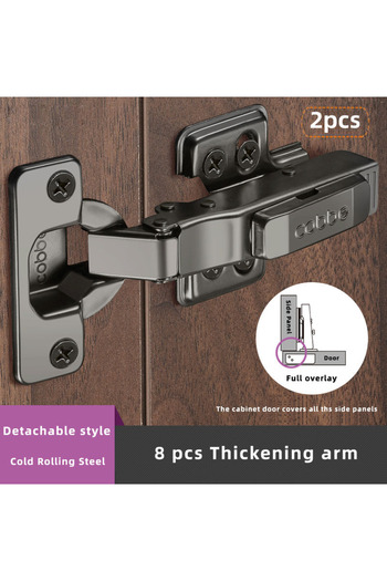 Choice 821-3 Full overlay 2pcs Cold Rolling Steel Furniture Hinge Black-Grey Door Hydraulic Hinges Damper B
