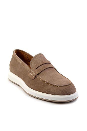 Bambi Bej Leather Erkek Casual Ayakkabı E01587238302