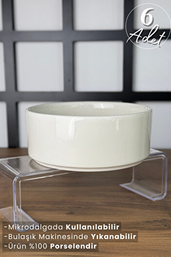 rubihome 14 cm Porcelain Step Salad Bowl - 6 Pieces