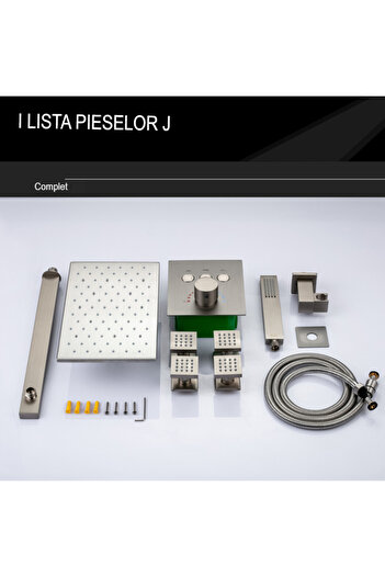 OEM Set de Dus Termostatic Starbath cu Funcție de Masaj și Cap de Dus LED - Sistem Complet 4 Piese