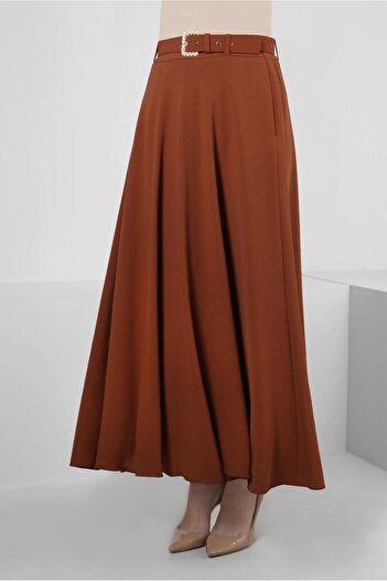 Alvina 60407 Model Belted Flounce Skirt