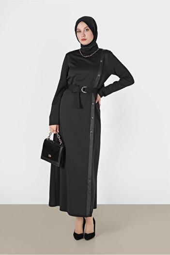 Alvina Belted Leather Detailed Dress - 42193