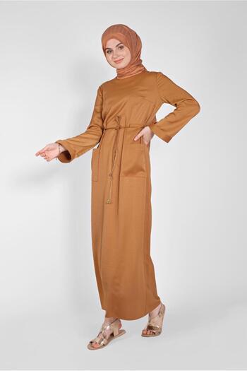 Alvina Belted Satin Aerobin Dress 41510