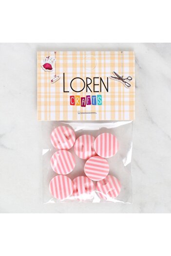 CT STONES Loren Crafts 8 Pack Patterned Buttons - 1105