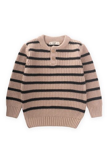 Cigit Knitwear Sweater Beige 2-6 Years Old Line Motif