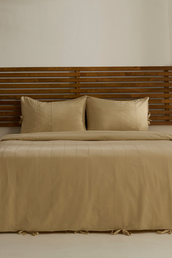 Karaca Home Carmine 100% Cotton Double Duvet Cover Set Beige