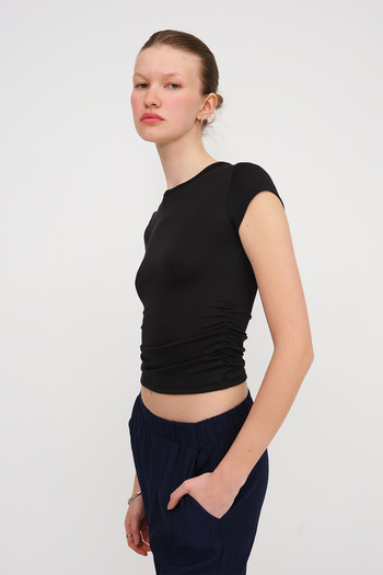 Addax Side Gathered T-Shirt P0220