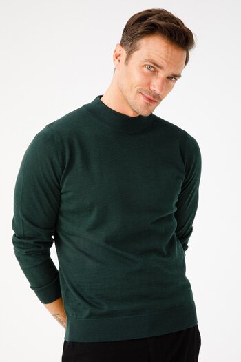 Desen Triko Men's Basic Half Fisherman Thin Knitwear Sweater Nefti