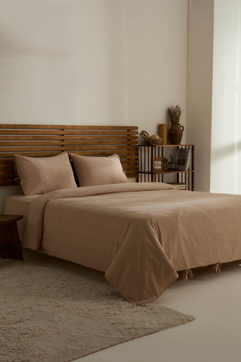 Karaca Home Carmine 100% Mineral Personality Duvet Cover Set Powder