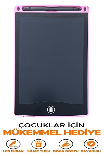 Kenko Dijital Yazı Tableti Lcd Ekranlı Kalemli Çizim Tahtası 8.5'' inch Pembe Renk