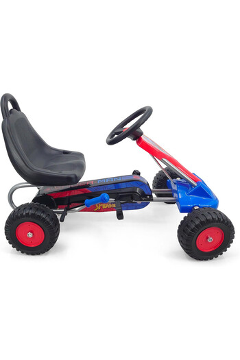 SPIDERMAN Go-Kart with pedals, for children 3-12 years old, adjustable, handbrake, multicolor, Spiderman