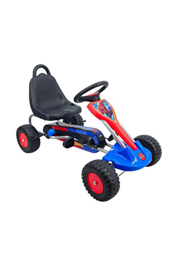 SPIDERMAN Go-Kart with pedals, for children 3-12 years old, adjustable, handbrake, multicolor, Spiderman