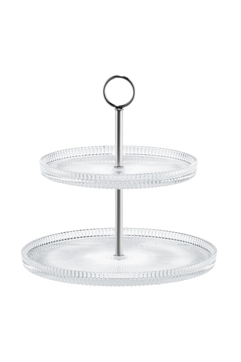 Ambition Tiered cake stand, 2 levels, silver, Curly