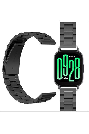 Fibaks Xiaomi Redmi Watch 5 Active / Watch 5 Lite Compatible Stainless Steel Watch Band With Clip And Shortener