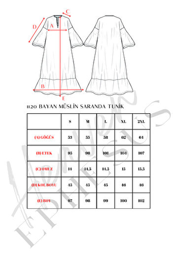TCT TEKSTİL Γυναικείο τουνίκ - Muslin Saranda Tunik - 1120