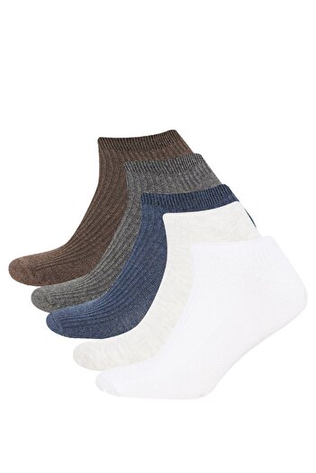 DeFacto Men's Set of 5 Comfortable Cotton Booties Socks - 3128768